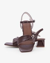 Sandal Hạnh Dung Cao Gót Quai Chéo Khóa HD27346BI