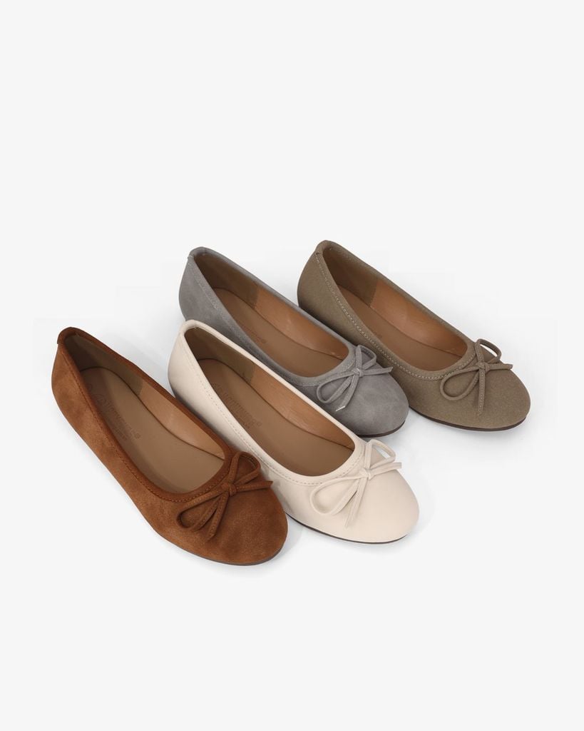 Giày Búp Bê Hạnh Dung Mũi Tròn Quai Nơ HD11112AV