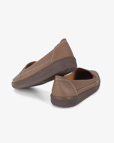 Giày Mọi Hạnh Dung Da Trơn May Chỉ Nổi HD041090AD