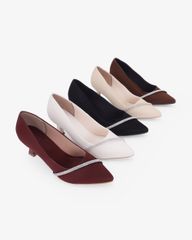 Giày Cao Gót Hạnh Dung Da Mềm Xoàn Chéo HD041124AD