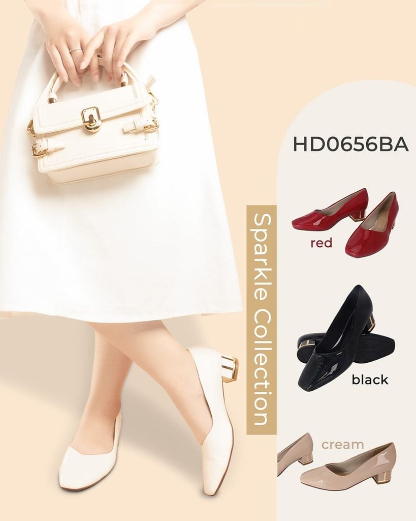 Giày Cao Gót Hạnh Dung Cổ Tim HD0656BA