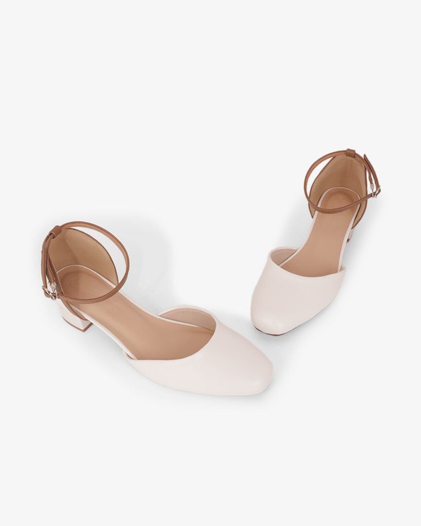 Giày Sandal Cao Gót Hạnh Dung Mũi Vuông Da Mềm HD0663BA