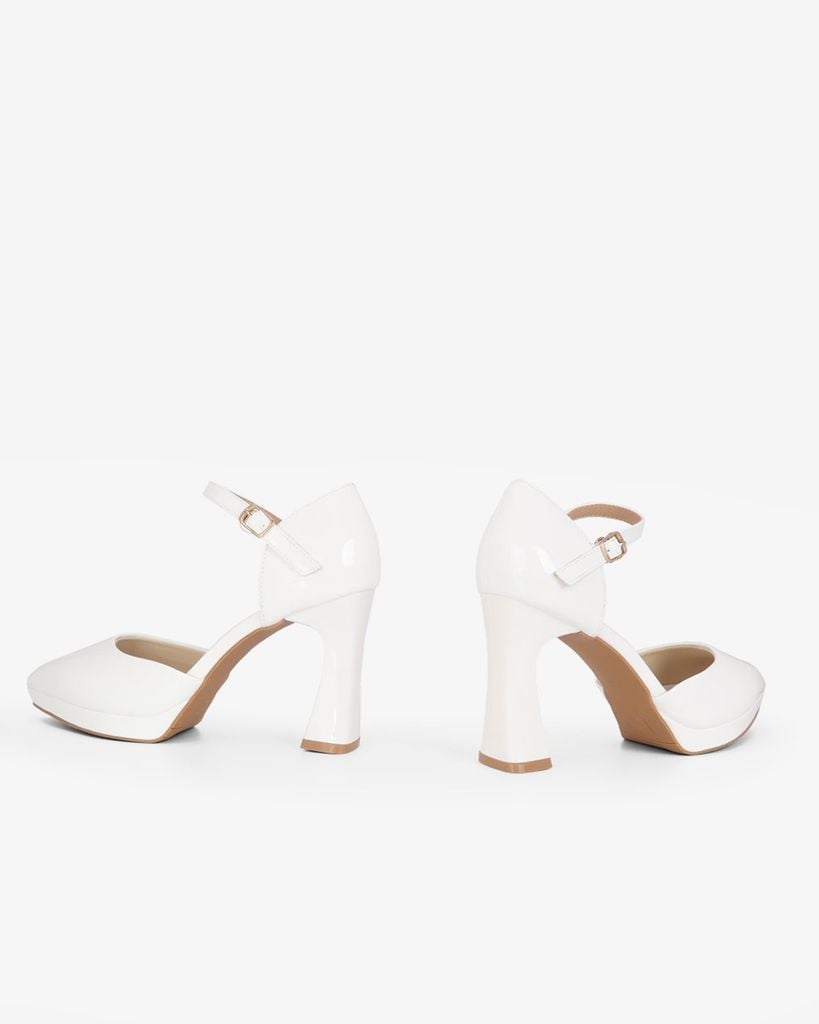 Giày Sandal Hạnh Dung Bít Mũi Da Bóng HD0945AS