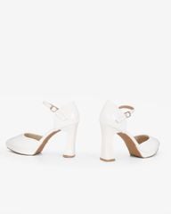 Giày Sandal Hạnh Dung Bít Mũi Da Bóng HD0945AS