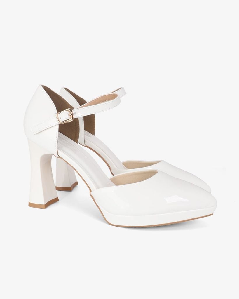 Giày Sandal Hạnh Dung Bít Mũi Da Bóng HD0945AS