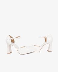 Giày Sandal Hạnh Dung Bít Mũi Da Bóng HD0945AS