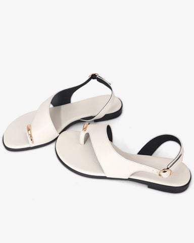 Sandal Xẹp Hạnh Dung Xỏ Ngón Khóa Vàng HD1074BN