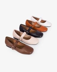 Giày Búp Bê Hạnh Dung Mũi Vuông Trơn HD11109AV