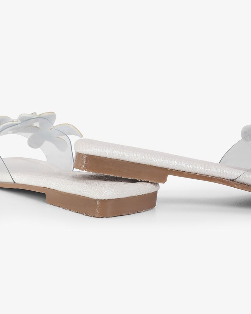 Dép Xẹp Hạnh Dung Quai Hoa Trong Suốt HD11122AV