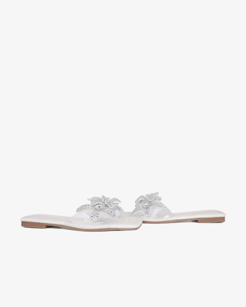 Dép Xẹp Hạnh Dung Quai Hoa Trong Suốt HD11122AV