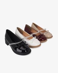 Giày Cao Gót Hạnh Dung Nơ Mảnh Quai Xoàn HD11133AV