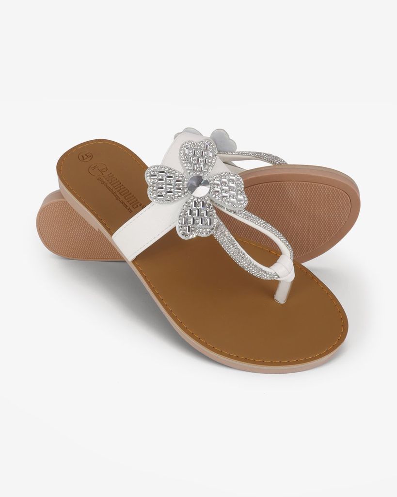 Dép Xẹp Hạnh Dung Quai Kẹp Hoa Xoàn HD11136AV