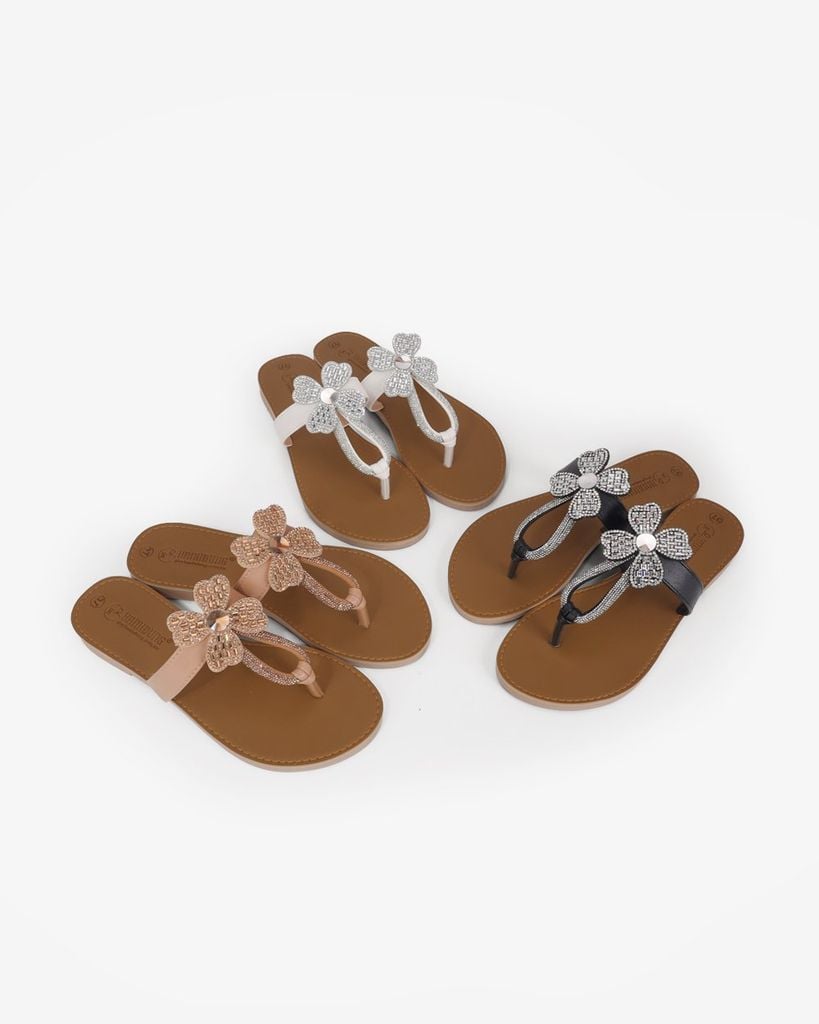 Dép Xẹp Hạnh Dung Quai Kẹp Hoa Xoàn HD11136AV