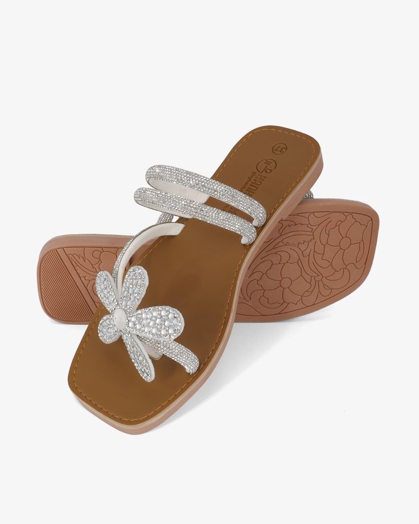 Dép Xẹp Hạnh Dung Quai Kẹp Xoàn Hoa HD11137AV