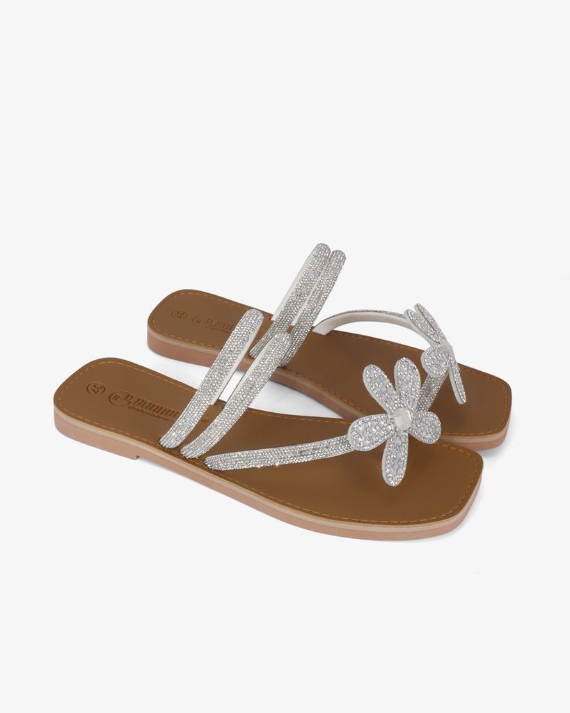 Dép Xẹp Hạnh Dung Quai Kẹp Xoàn Hoa HD11137AV