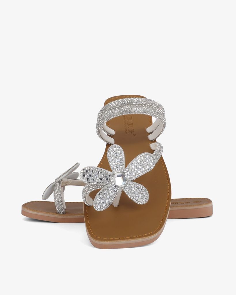 Dép Xẹp Hạnh Dung Quai Kẹp Xoàn Hoa HD11137AV