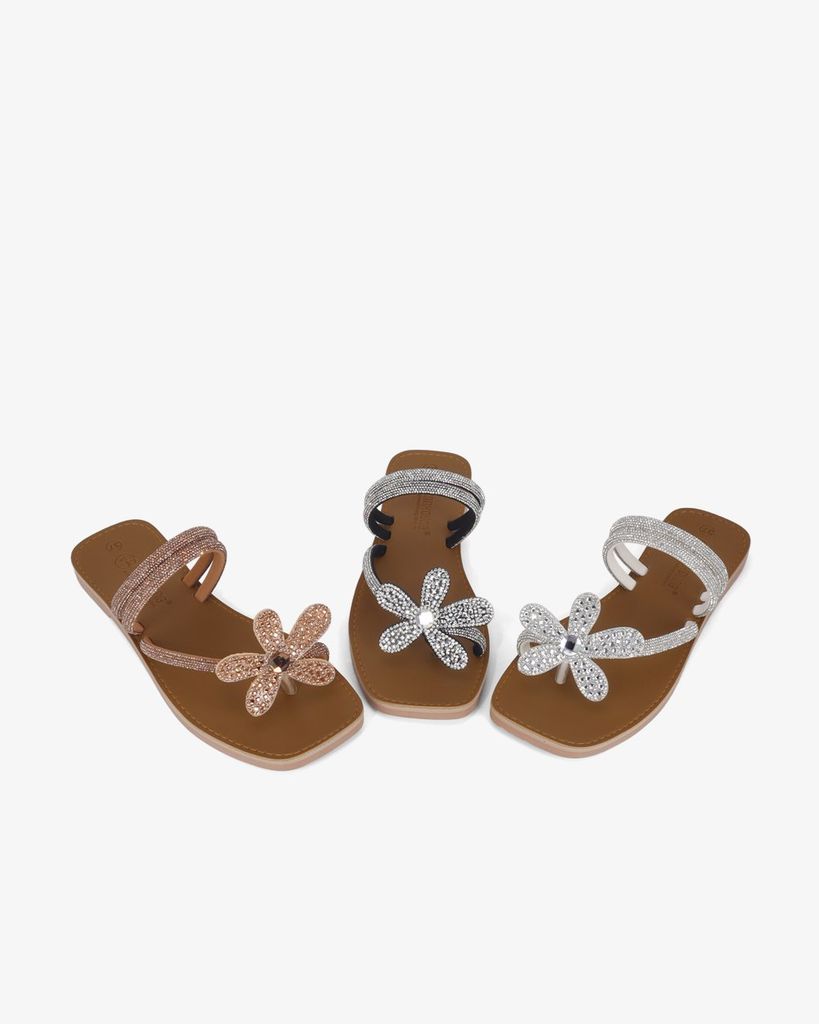 Dép Xẹp Hạnh Dung Quai Kẹp Xoàn Hoa HD11137AV