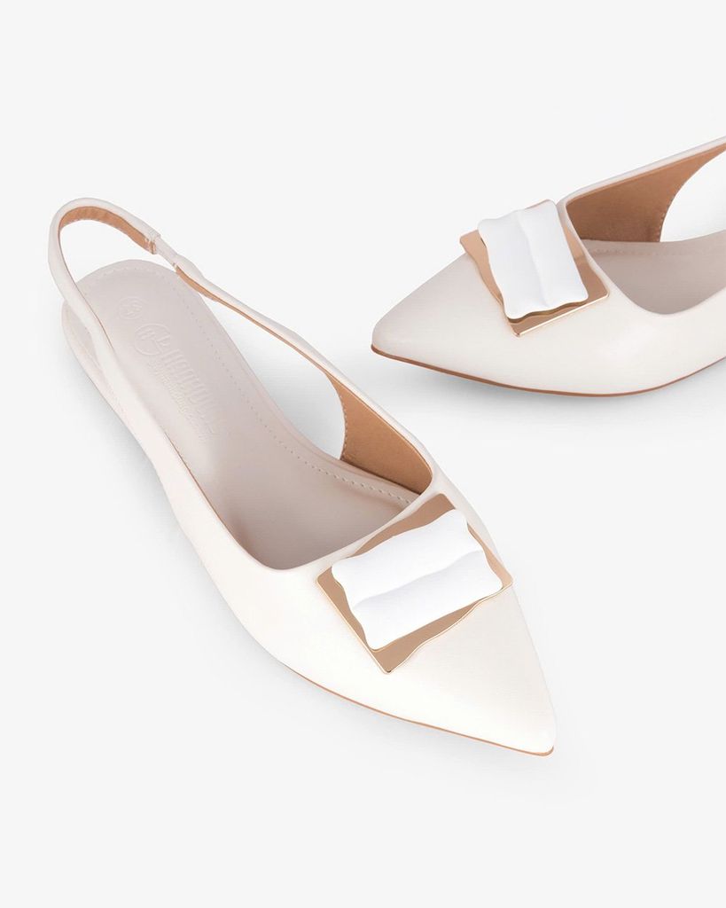 Sandal Xẹp Hạnh Dung Mũi Nhọn Khóa Vuông HD1113AV