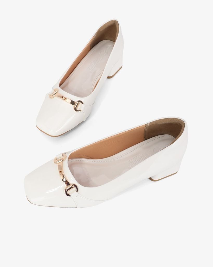 Giày Cao Gót Hạnh Dung Mũi Vuông Khóa Xích HD11144AV