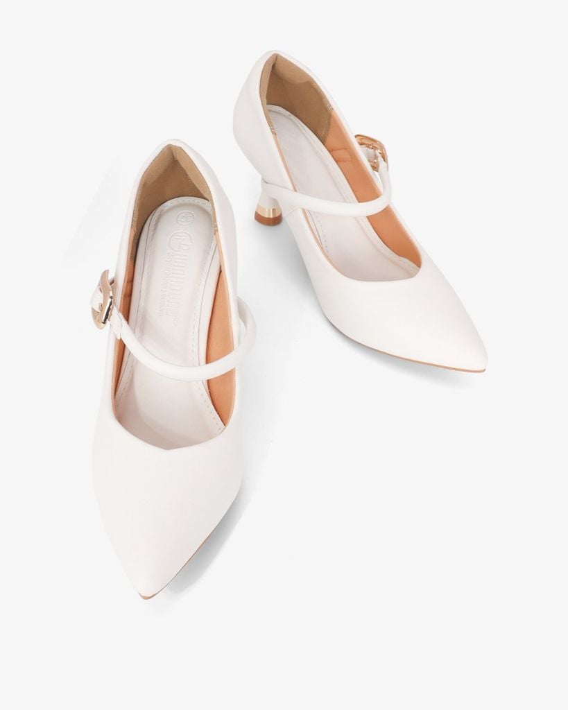 Giày Cao Gót Hạnh Dung  Cổ Tim Trơn Mũi Nhọn HD11145AV