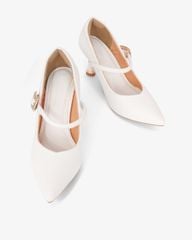 Giày Cao Gót Hạnh Dung  Cổ Tim Trơn Mũi Nhọn HD11145AV