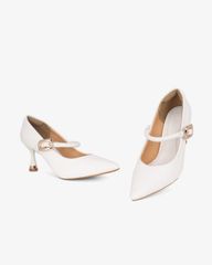 Giày Cao Gót Hạnh Dung  Cổ Tim Trơn Mũi Nhọn HD11145AV