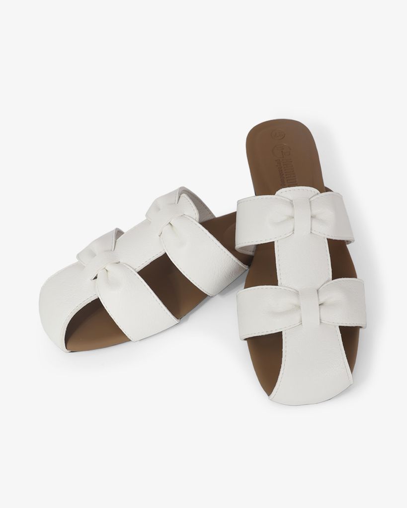 Dép Bít Mũi Hạnh Dung Quai Hai Tầng Nơ HD1184AV