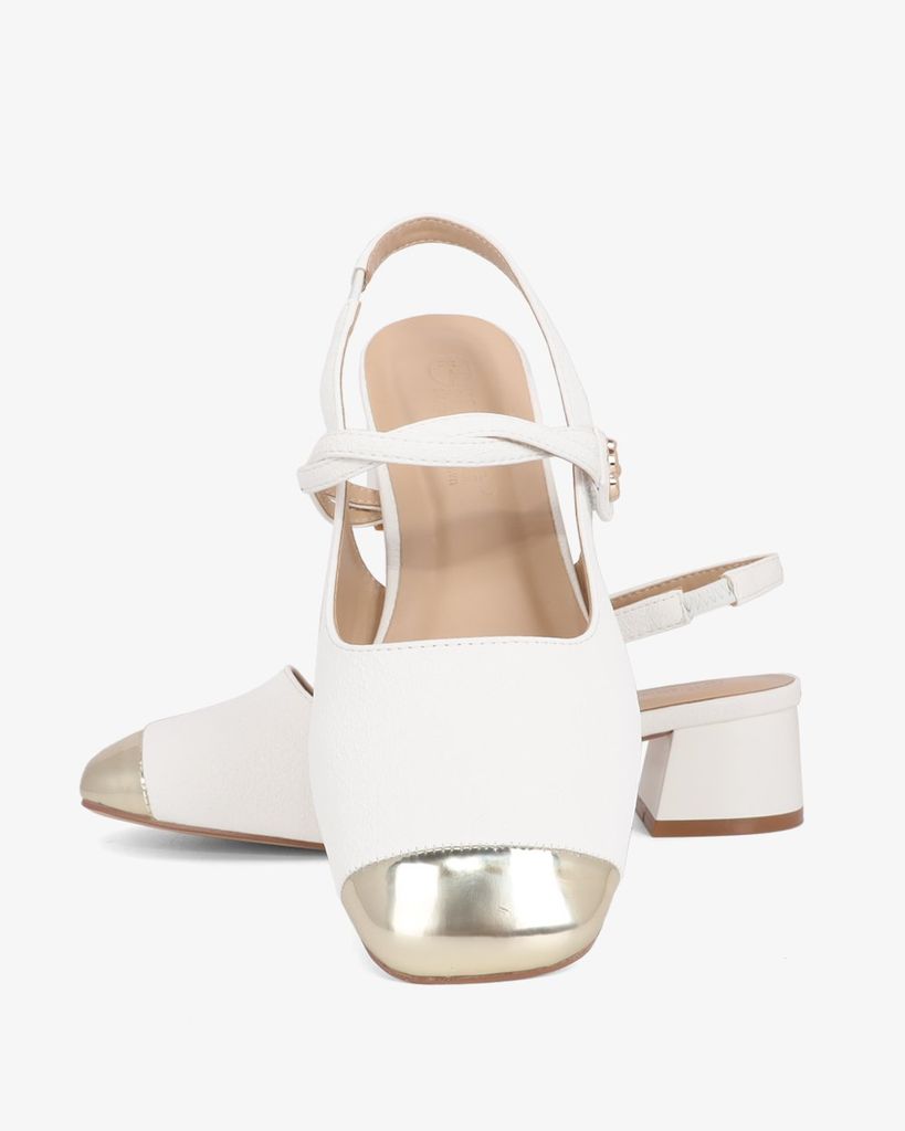 Giày Sandal Hạnh Dung Two Toned Kim Tuyến HD1501CH