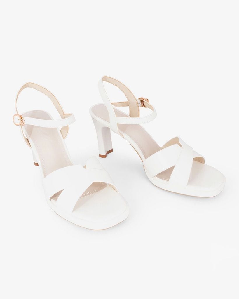 Sandal Cao Gót Hạnh Dung Quai Chéo Gót Trụ HD27307BI