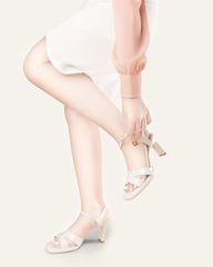 Sandal Cao Gót Hạnh Dung Quai Bóng Chữ H HD27311BI