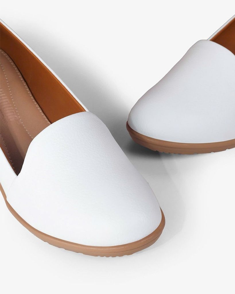 Giày Đế Xuồng Hạnh Dung Mũi Tròn Da Trơn HD29165AY