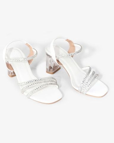 Sandal Cao Gót Hạnh Dung Quai Dây Đính Đá HD29174AY