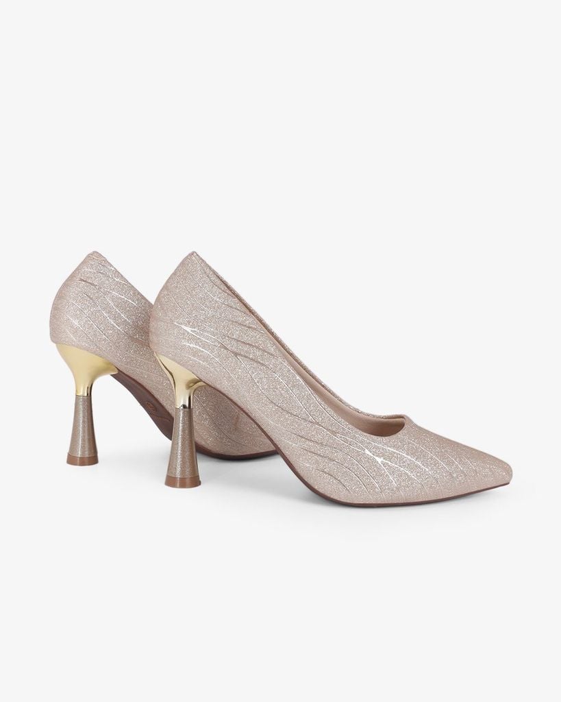 Giày Cao Gót Hạnh Dung Vân Châu Kim Tuyến HD0666BA