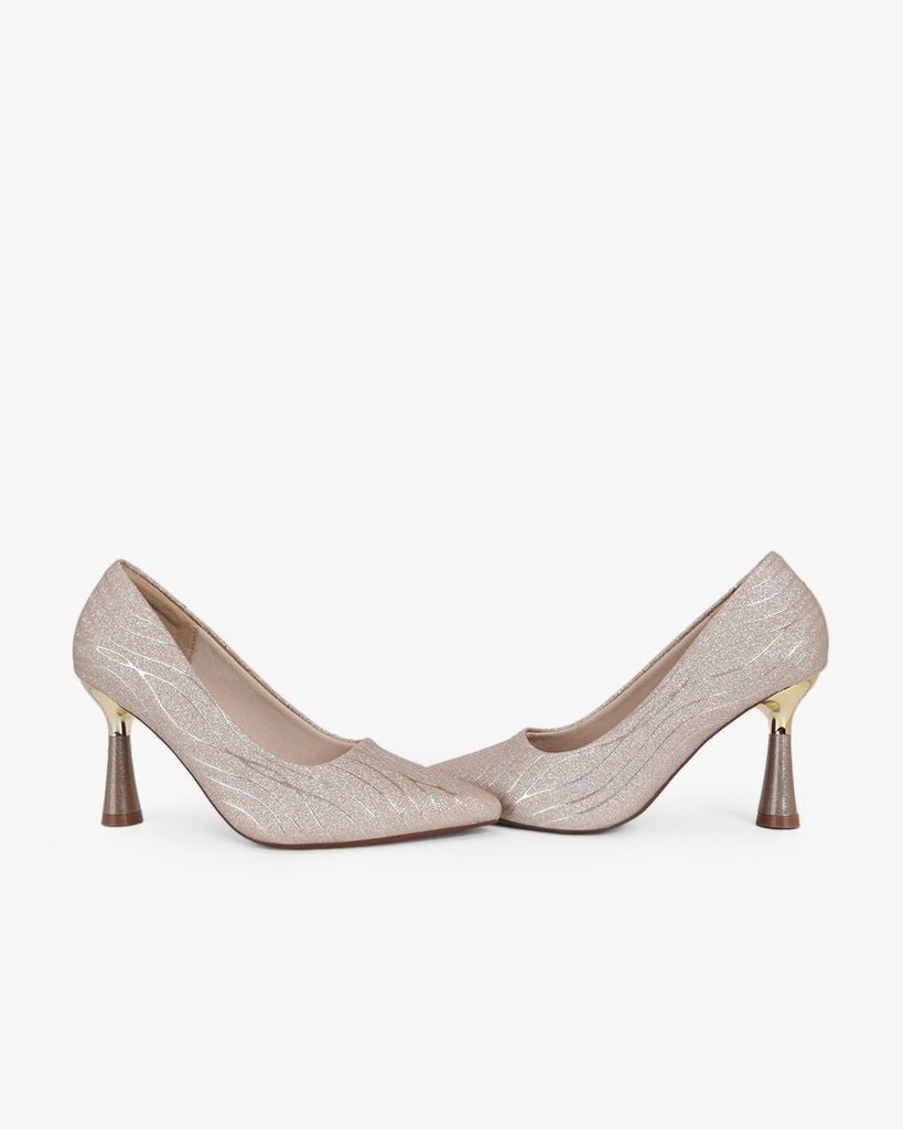 Giày Cao Gót Hạnh Dung Vân Châu Kim Tuyến HD0666BA