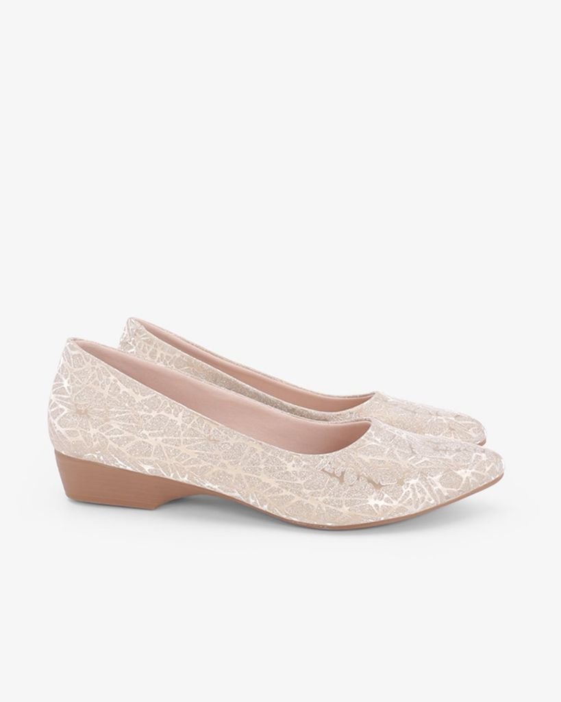 Giày Cao Gót Hạnh Dung Da Kim Tuyến HD29216AY