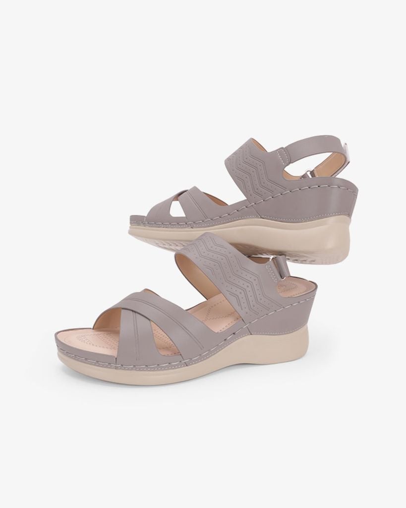 Sandal Đế Xuồng Hạnh Dung Quai Chéo Dập Vân HD0333AC