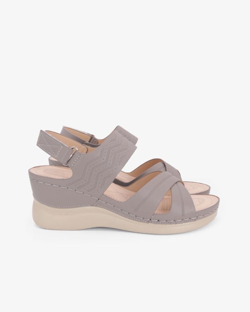 Sandal Đế Xuồng Hạnh Dung Quai Chéo Dập Vân HD0333AC