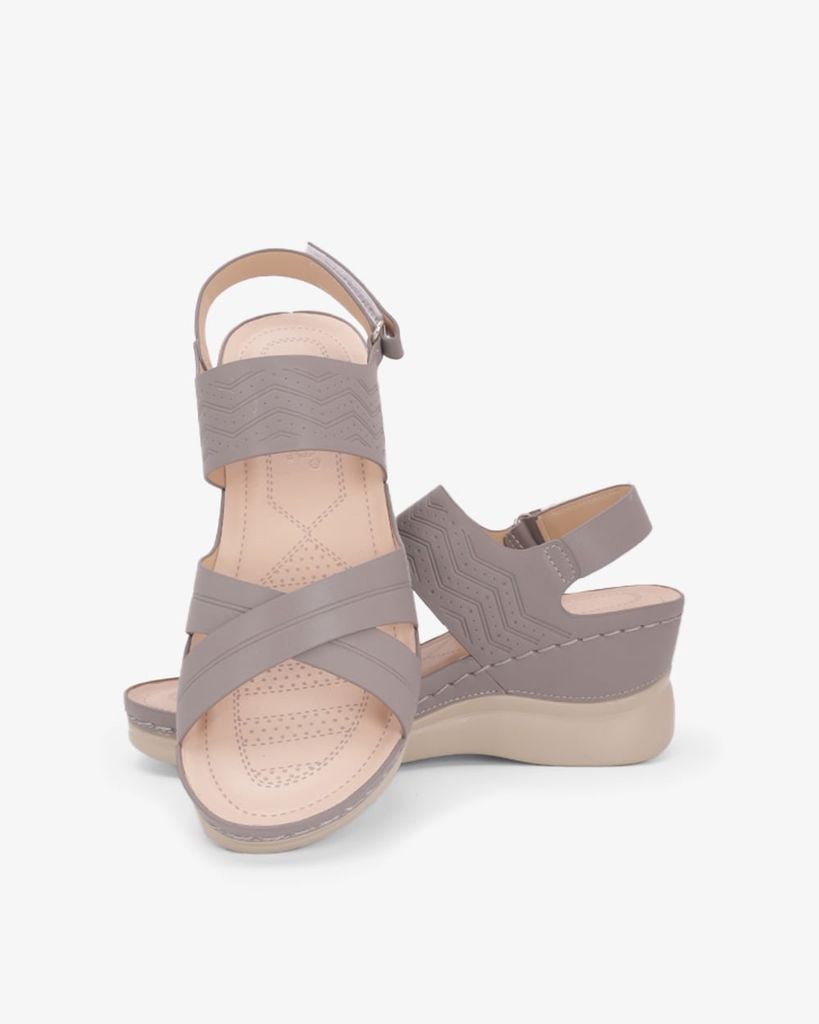 Sandal Đế Xuồng Hạnh Dung Quai Chéo Dập Vân HD0333AC