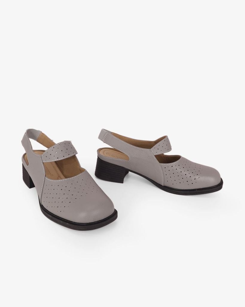 Giày Sandal Cao Gót Hạnh Dung Da Đục Lỗ HD041115AD