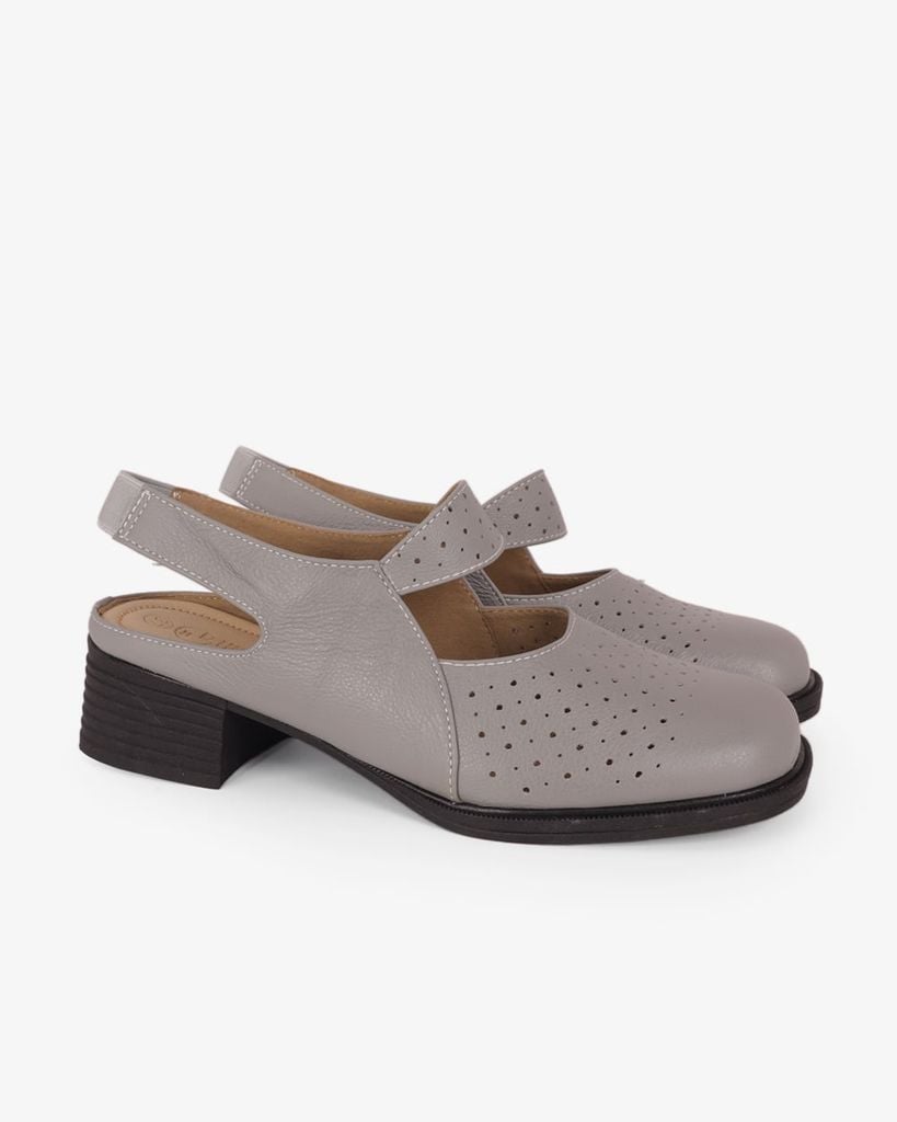 Giày Sandal Cao Gót Hạnh Dung Da Đục Lỗ HD041115AD