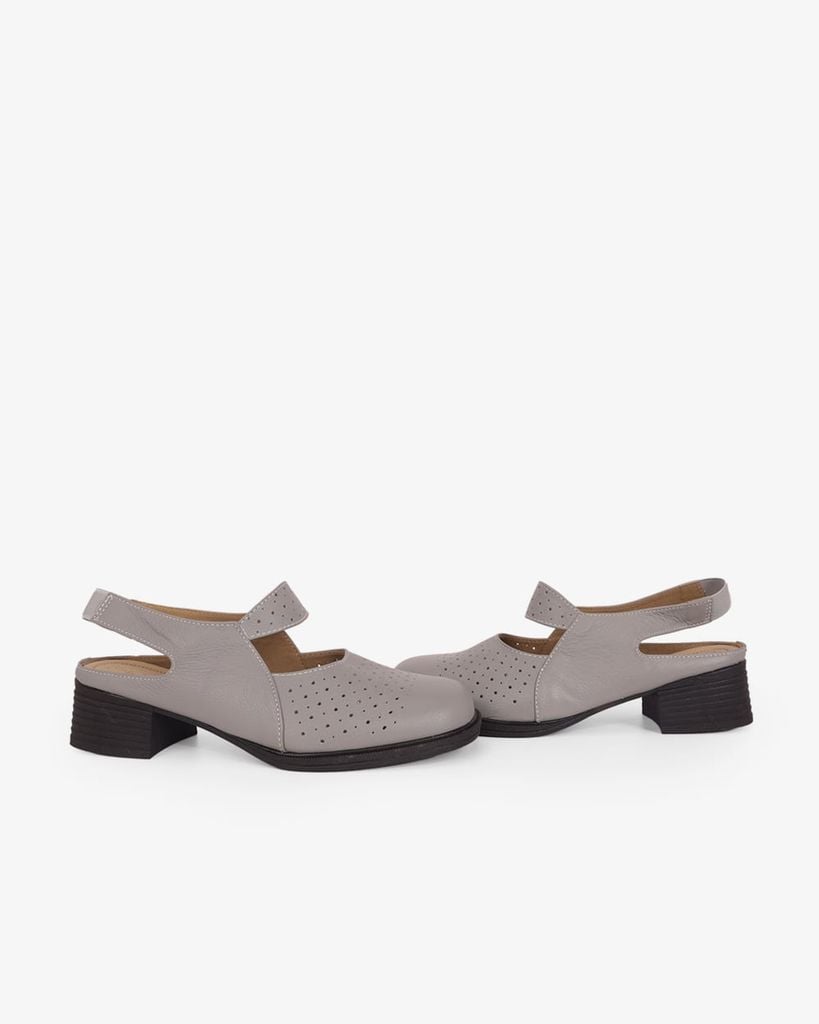 Giày Sandal Cao Gót Hạnh Dung Da Đục Lỗ HD041115AD