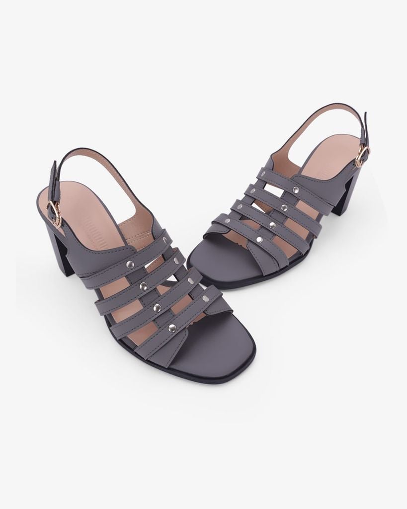 Sandal Cao Gót Hạnh Dung Quai Tán Đinh Tầng HD29206AY