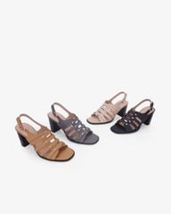 Sandal Cao Gót Hạnh Dung Quai Tán Đinh Tầng HD29206AY