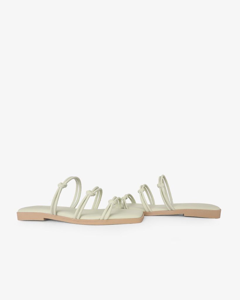 Dép Xẹp Hạnh Dung Ba Quai Mảnh Thắt Nút HD27329BI