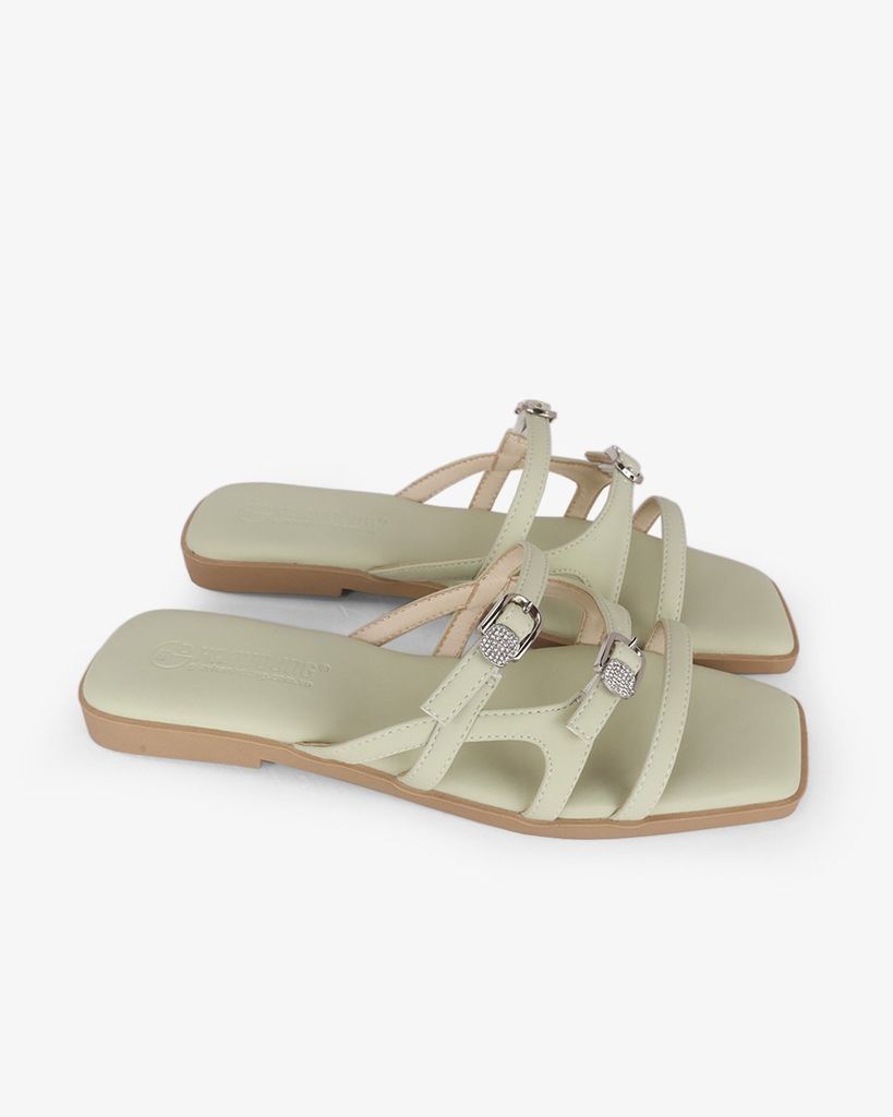 Dép Xẹp Hạnh Dung Ba Quai Mảnh Khóa Xoàn HD27330BI