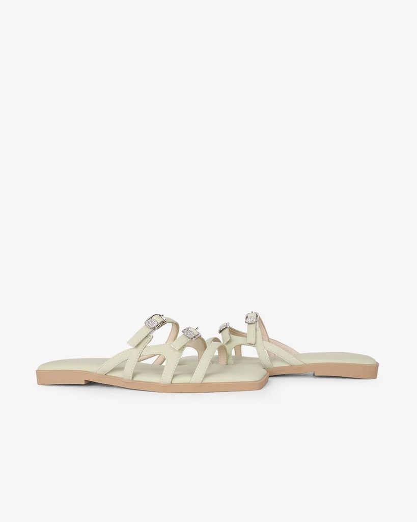 Dép Xẹp Hạnh Dung Ba Quai Mảnh Khóa Xoàn HD27330BI