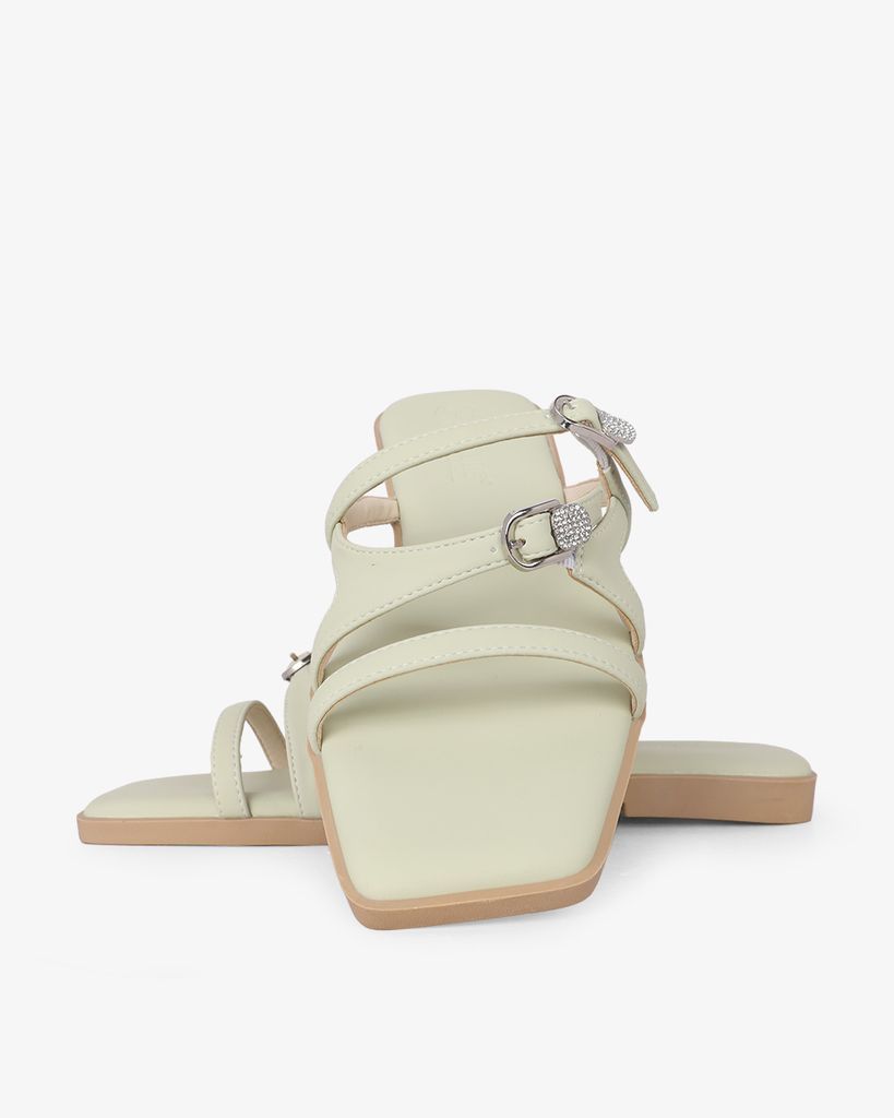 Dép Xẹp Hạnh Dung Ba Quai Mảnh Khóa Xoàn HD27330BI