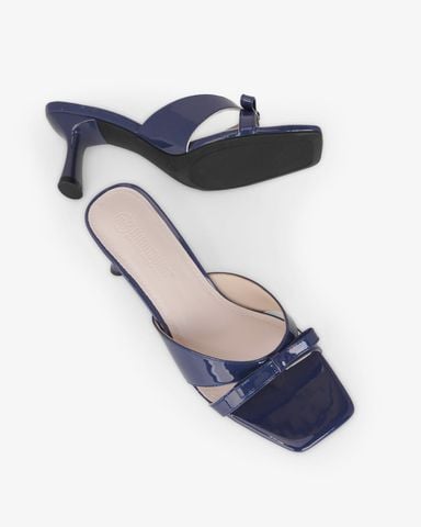 Dép Cao Gót Hạnh Dung Quai Ngang Quấn Nơ HD27332BI