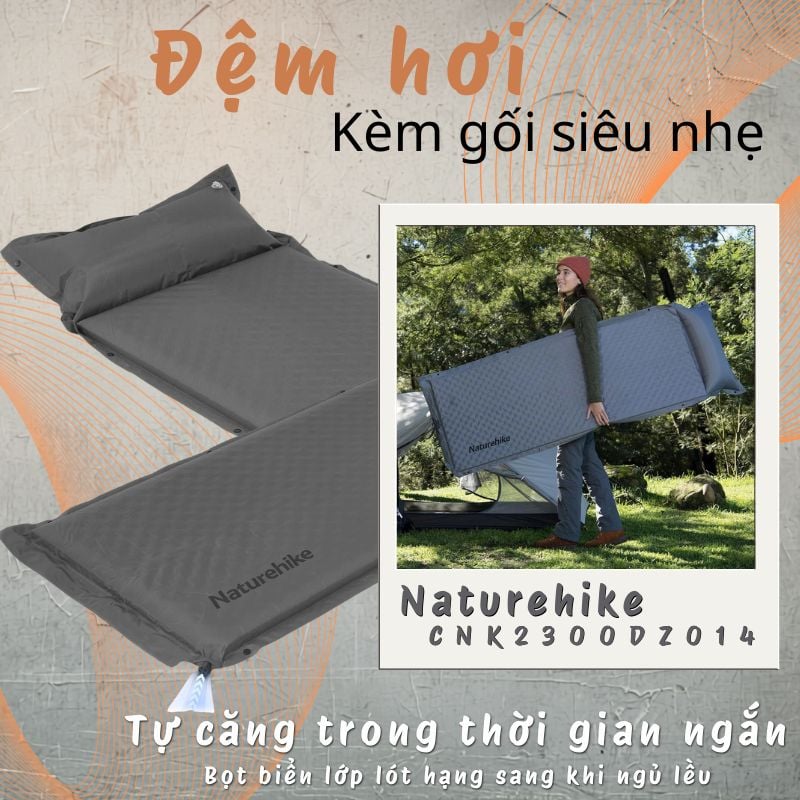 Naturehike CNK2300DZ014 - Đệm hơi tự căng với lớp bọt biển êm ái