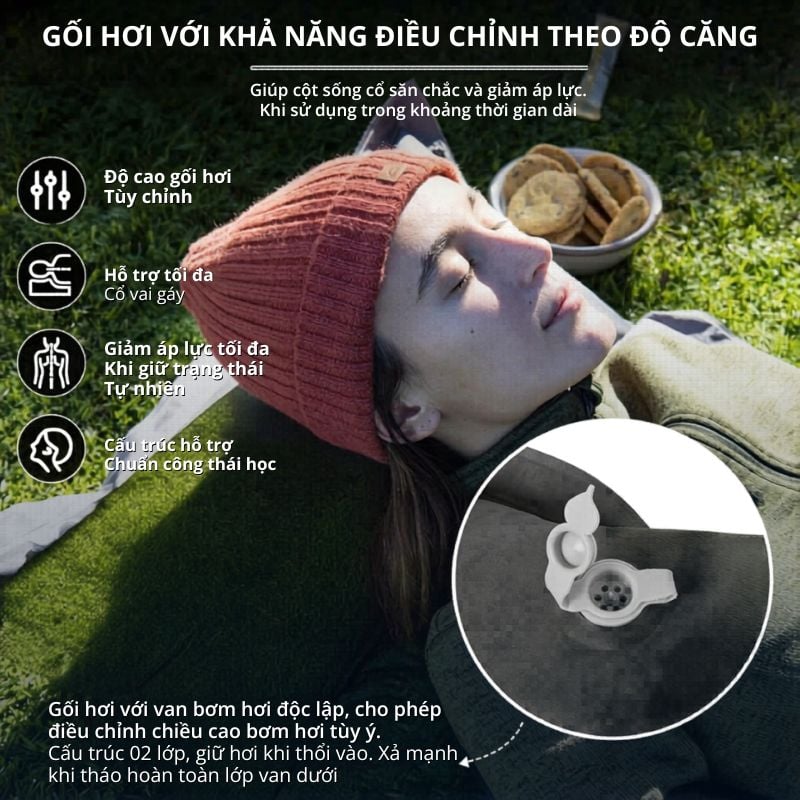 Naturehike CNK2300DZ014 - Đệm hơi tự căng với lớp bọt biển êm ái
